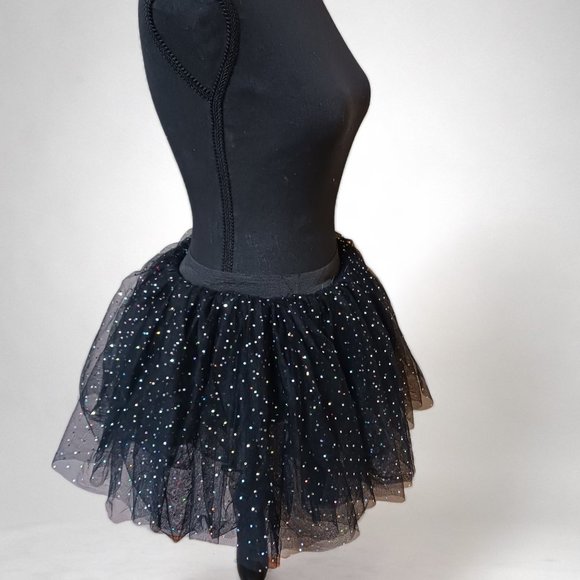 Claires Womens Glitter Polka Dot Tulle Tutu   Size M-L - Picture 3 of 6